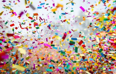 Fototapeta premium Vibrant Confetti Celebration, Colorful Party Atmosphere, Festive Mood