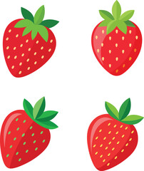 vector strawberry illustration, fresh strawberry vector