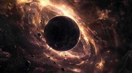 A black hole in the center of a galaxy