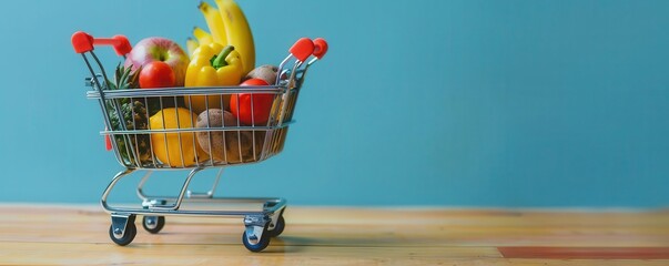 Shopping cart with reduced groceries, inflation, consumer purchasing power