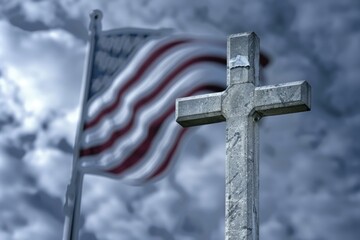 A close-up of a flag waving on a pole, ideal for patriotic or national pride-themed images