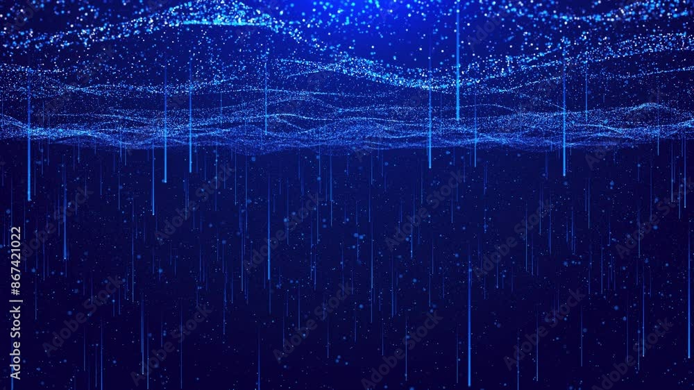 Poster hi-tech digital cyberspace particles network connections tech, innovation future data, internet netw