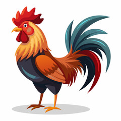 rooster side view full body realistic