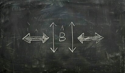  Chalkboard with Mathematical Symbols and Equations, Demonstrating a Concept of Balance or Logic