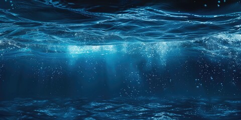 Underwater scene with sunlight illuminating the ocean floor, perfect for uses such as scientific or educational illustrations