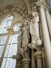 Painted statues from the south door of Lausanne Cathedral