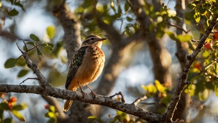 a bird sitting on top of a tree branch