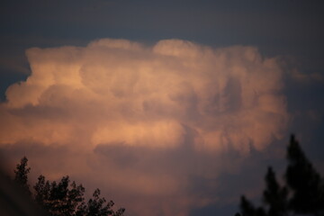 beautiful culumonimbus cloud in the sunset