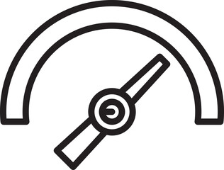 Speedometer Icon Line Art
