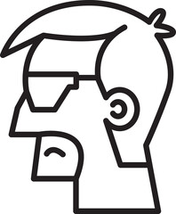 Beard Man Face Side View Avatar
