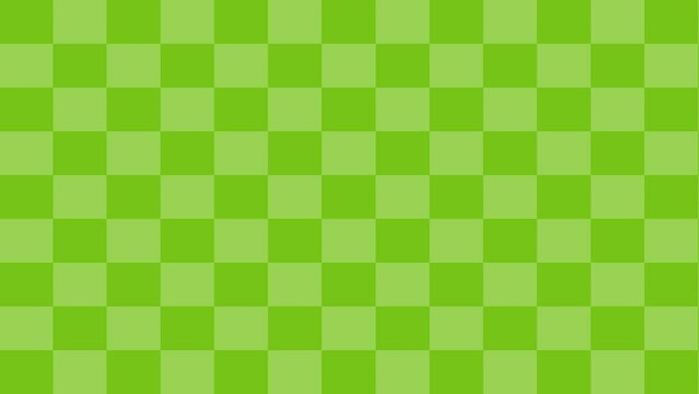 Green Checkerboard Pattern Slide Sideways Animation Loop Background