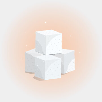White sugar cubes design vector illustration