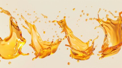 Close-up shot of liquid droplets splashing and merging on a surface, with varying textures and colors