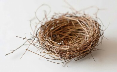 Obraz premium Natural Wicker Nest: A Rustic Bird Habitat
