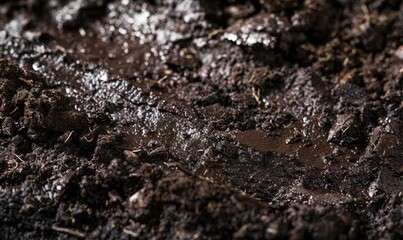  Close-up of wet soil after rainfall