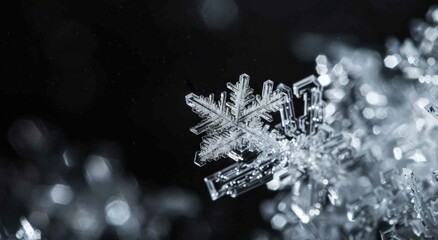  Snowflakes Macro: Frozen Crystals of Ice in Close-Up