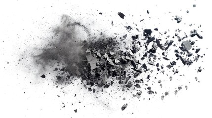 Obraz premium A black and white image of a pile of rubble, suitable for use in historical or post-apocalyptic scenes