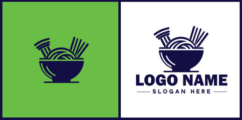 pasta bowl icon Pasta dish Pasta plate Pasta container flat logo sign symbol editable vector