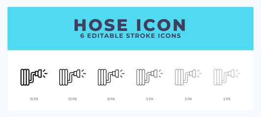 Hose icon with editable stroke. Outline icon vector illustration.