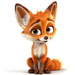 Obraz premium Lynxe 3D cartoon isolated whitebackground