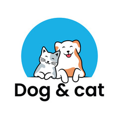 Dog and Cat logo design vector template