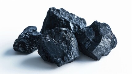 Fototapeta premium A close-up shot of a pile of coal sitting on a clean and white surface