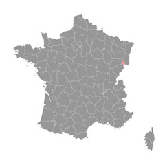 Territoire de Belfort map, administrative division of France. Vector illustration.