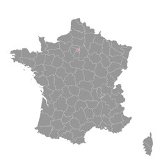 Obraz premium Seine Saint Denis department map, administrative division of France. Vector illustration.