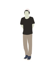 Flat vector people and illustration, man with casual outfit
