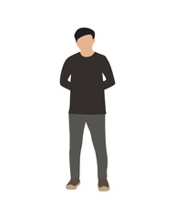 Flat vector people and illustration, man with casual outfit