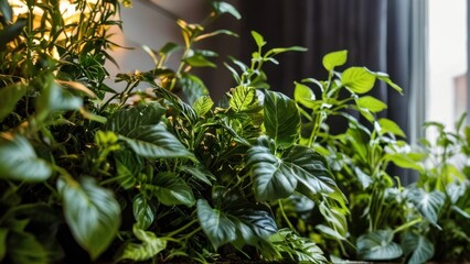 Obraz premium a close up of a bunch of green plants