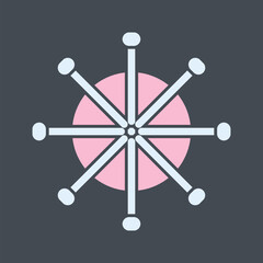 Ship Wheel Vector Icon