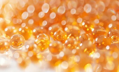  Beads of Bubbles: Close-up Texture of Orange Crystals