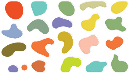 Colorful Organic Blobs & Irregular Shapes Seamless Abstract Pattern Silhouettes (1)