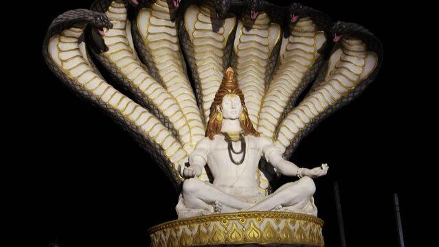 idol of hindu holy god lord shiva at outdoor from different angle