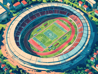 Magnificent view of an empty stadium