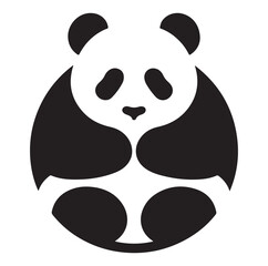 panda silhouette vector isolated on white background.