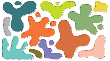 Colorful Organic Blobs & Irregular Shapes Seamless Abstract Pattern Silhouettes (12)
