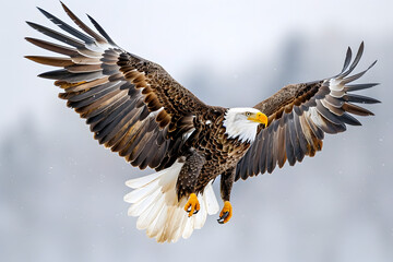 Fototapeta premium Majestic Eagle on White Background, Symbol of Freedom and Strength