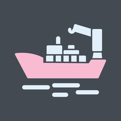 Obraz premium Cargo Ship II Vector Icon
