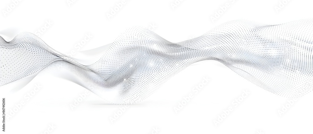 Poster Abstract wave dots line vector background for design and presentation of technology, digital or communication network concept. Vector illustration