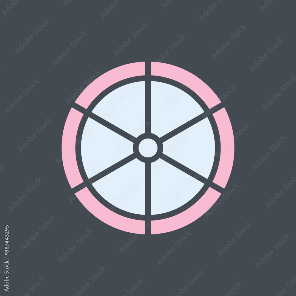 Sticker ship helm vector icon