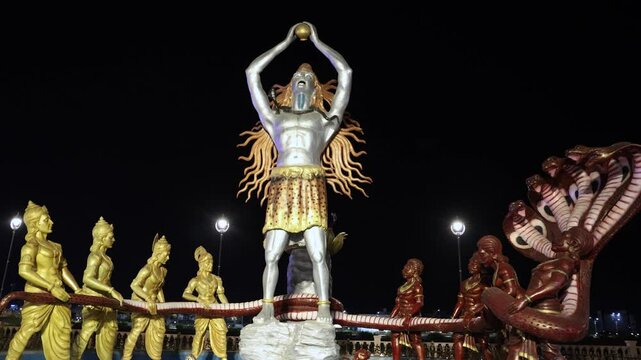 idol of hindu holy god lord shiva at outdoor from different angle