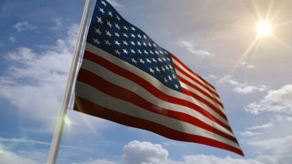 USA waving flag 3d illustration