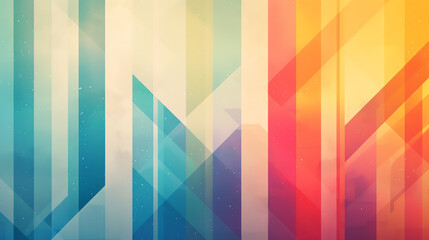 geometric background flat design, side view, abstract theme, watercolor, vivid color scheme