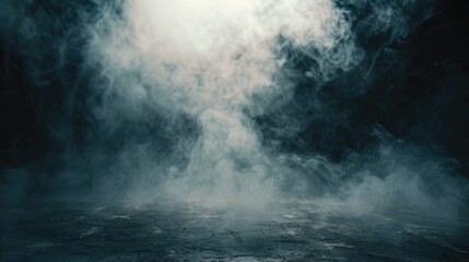 Dark room with smoke and dust background