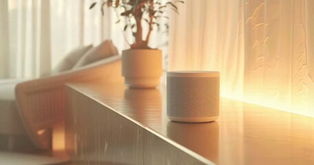  Modern Living Room Aesthetic: Elegant Table Decor with Candle and Plant