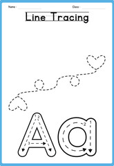 Line tracing Handwriting practice for kids