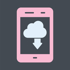Cloud with Downward Arrow Vector Icon