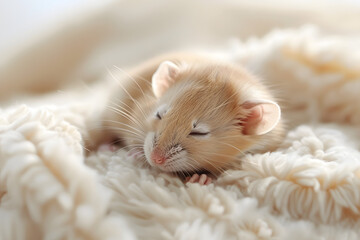 Adorable Pet Mouse Living Harmoniously with Human, Cute Rodent Companion